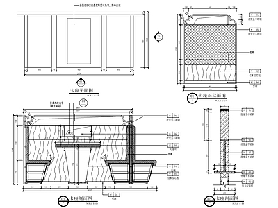 现代家具节点详图 餐厅卡座大样图 施工图