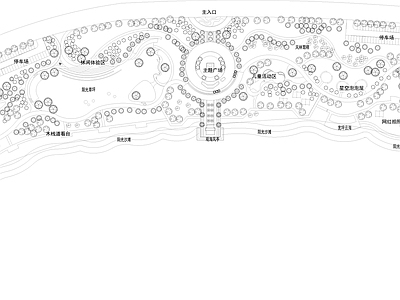 现代公园景观 滨河绿地公园 施工图