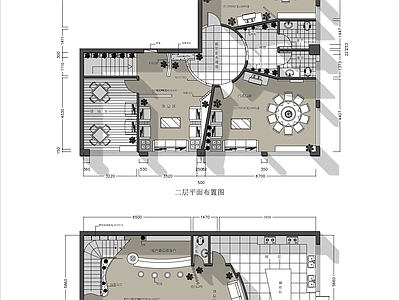 新中式现代中餐厅 两层小餐馆 施工图