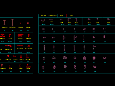 现代五金管件 五金图库 槽钢 把手 螺丝 施工图