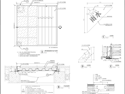 现代铺装图库 井盖装饰详图 雨水口详图 线性排水沟详图 施工图