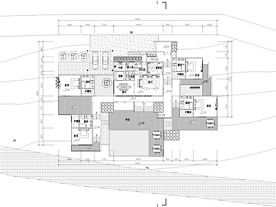 现代民宿建筑 山地民宿别墅 建筑平剖面 施工图