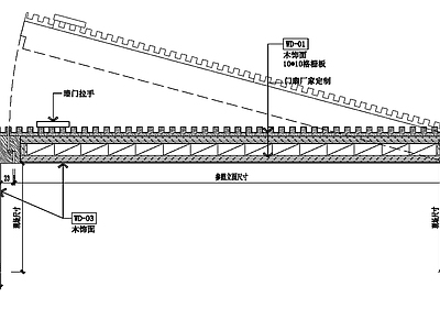 现代简约门节点 木饰面格栅板暗 施工图