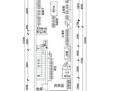 简约服装店 服装店平面布局图 服装店 施工图