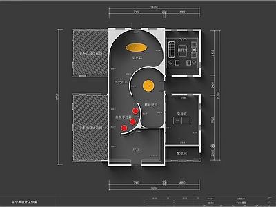 现代展厅 党建展厅 企业展厅 平面图 施工图