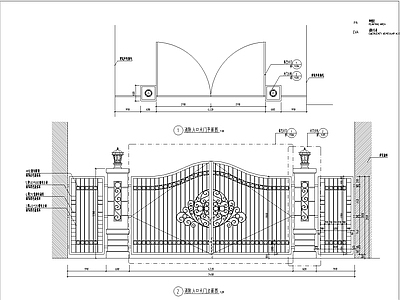 景观节点 某小区铁艺大 施工图