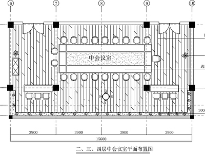 现代新中式会议室 办公空间 施工图