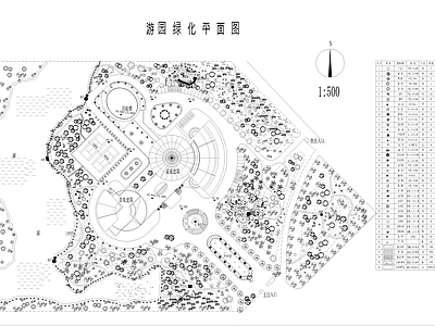 现代公园景观 曲线 施工图