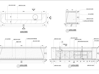 现代家具节点详图 水详图 服务台详图 茶水节点 接待台详图 施工图