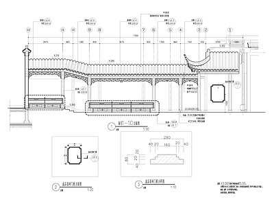 中式廊架 连廊 施工图