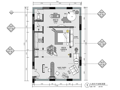 现代儿童房 90㎡儿童房 家装 大平层豪宅 样板房公寓 别墅儿童房 施工图