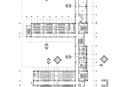 现代整体办公空间 四层实验小学 室内装 施工图