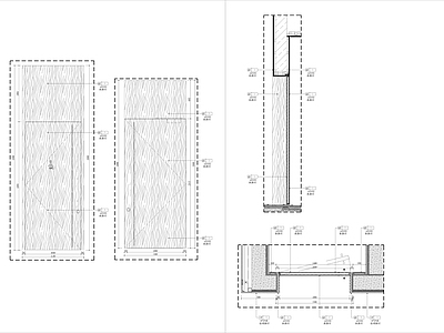 现代门节点 隐形节点 施工图