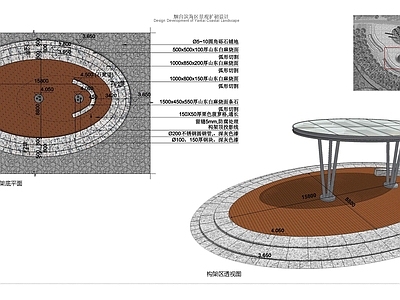 景观节点 市政景观 现代亭廊 钢化玻璃顶 施工图