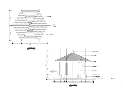 景观节点 六角亭 施工图