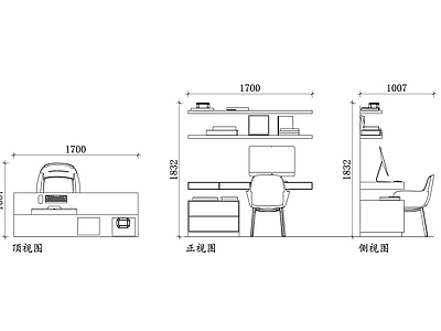 现代办公室 家庭办公桌 家用书桌 小型办公桌 家庭工作台 家用办公桌设计 施工图