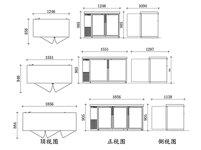 现代酒吧 酒吧冰箱 酒吧设备 商用冰箱 冷藏冰箱 酒吧用具 施工图