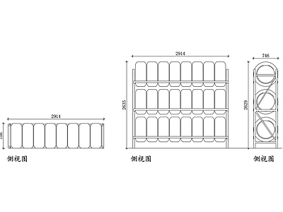 现代其他商业空间 轮胎架 轮胎存储架 车轮架 轮胎架子 轮胎支架 施工图