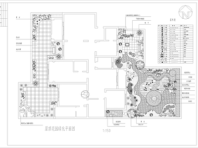 现代屋顶花园 园景观 施工图