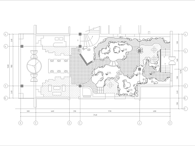 现代屋顶花园 园景观 施工图