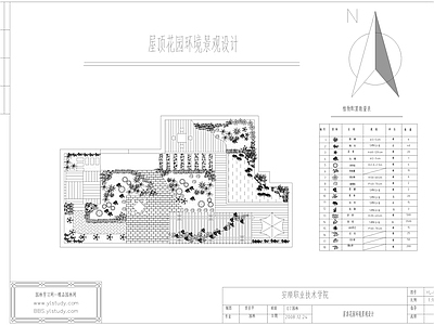 现代屋顶花园 园景观 施工图