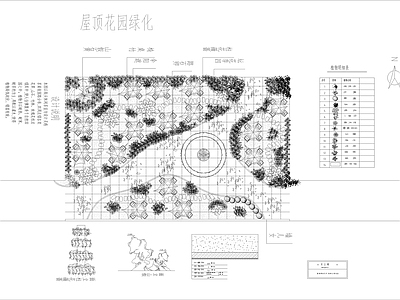 现代屋顶花园 园景观 施工图