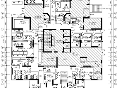 现代办公室 派出所装修图 施工图