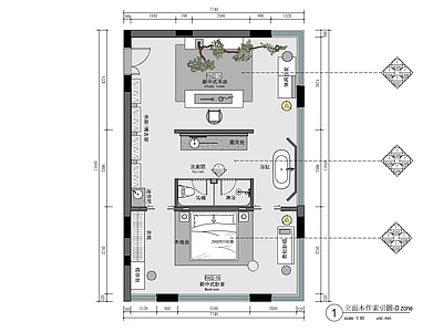 现代卧室 85㎡ 家装 别墅 样板房公寓 老人房 施工图