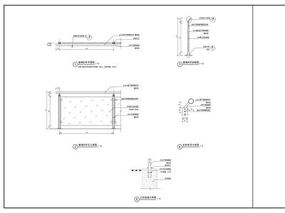 景观节点 玻璃 现代 施工图