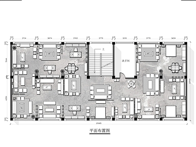 现代新中式展厅 红木家具展厅 施工图