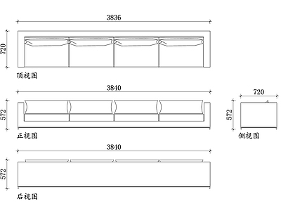 现代整体办公空间 布艺 现代 长 布艺家具 现代家居 施工图