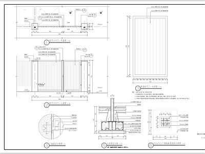 景观节点 铁艺 人行 车行 消防 施工图