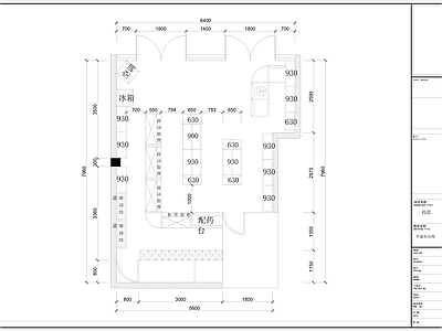 现代其他商业空间 药店 药店平面布局图 施工图