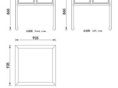 中式家具节点详图 中式桌 施工图