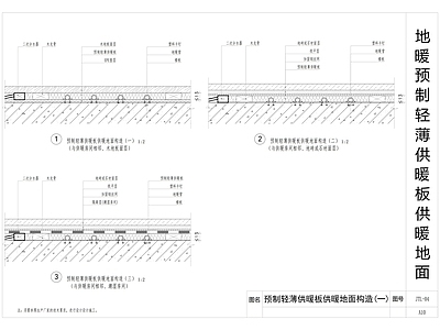 现代吊顶节点 地暖预制供暖地面 石膏板 轻钢龙骨 施工图