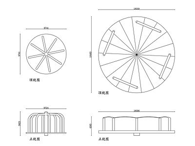 现代儿童乐园 旋转木马平面图 旋转木马立面图 旋转木马设计图 旋转木马图 旋转木 施工图