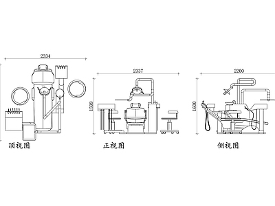 现代医院 牙科椅 牙科诊疗椅 牙科治疗椅 牙科设备 牙科医疗器械 施工图