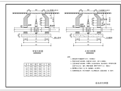 给排水节点详图 给水井大样图 施工图