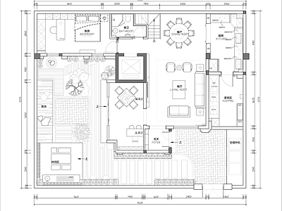 现代整体家装空间 别墅带平面图 施工图