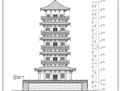 中式古建 天一阁结构建筑图 施工图