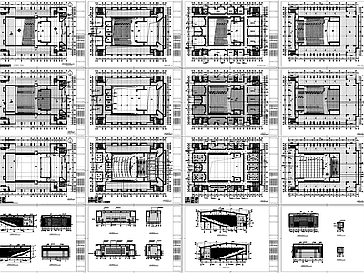 现代其他建筑 艺术楼演播厅剖面 演播厅会议厅立面 施工图