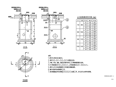 给排水节点详图 钢筋混凝土检查井 施工图