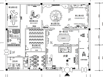 现代展厅 雷剧展厅 展厅平面布局图 文化展厅 施工图