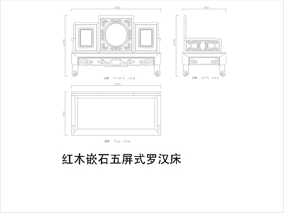 中式家具节点详图 中式平立面图块 施工图