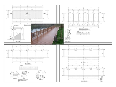 景观节点 木塑 结构 结构 景观 施工图
