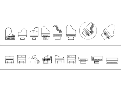 现代其他文化空间 钢琴合集 钢琴图片 钢琴款式 钢琴设计 钢琴类型 施工图