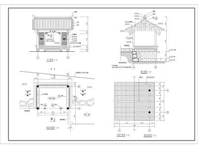 新中式中式亭子图库 汲古亭 沐春亭 仿古亭 凉亭 大样图 施工图