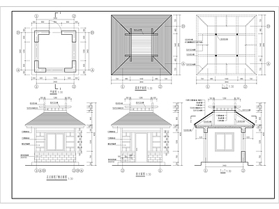 现代新中式亭子图库 码头 管理房 电房 管理室 施工图