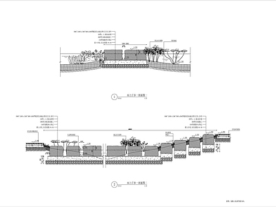 景观节点 水上自然汀步 施工图