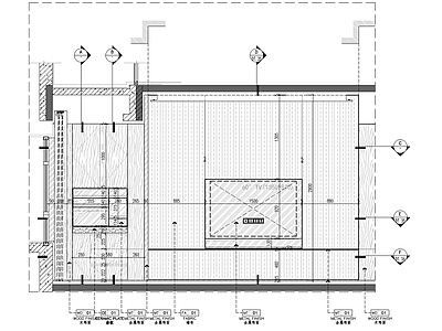 现代墙面节点 主卧电视背景节点 施工图